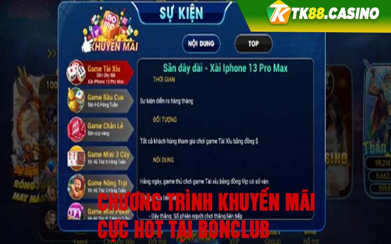 Chương trình khuyến mãi cực hot tại Bonclub 